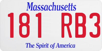 MA license plate 181RB3