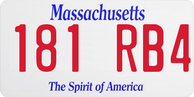 MA license plate 181RB4