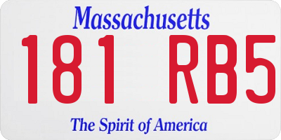 MA license plate 181RB5