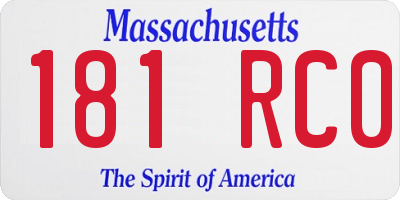 MA license plate 181RC0