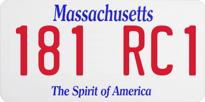MA license plate 181RC1