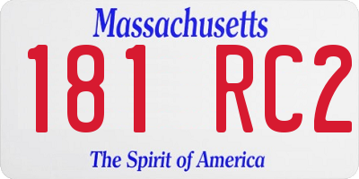 MA license plate 181RC2