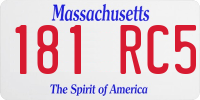 MA license plate 181RC5