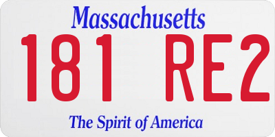 MA license plate 181RE2