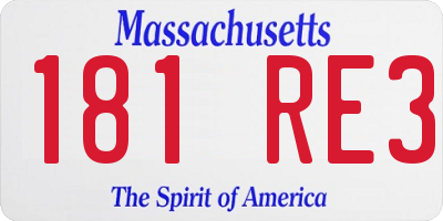 MA license plate 181RE3