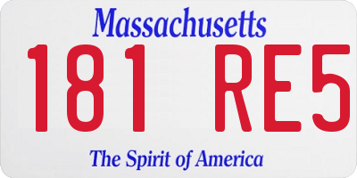 MA license plate 181RE5