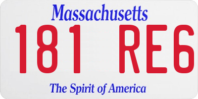 MA license plate 181RE6