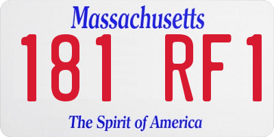 MA license plate 181RF1