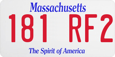 MA license plate 181RF2