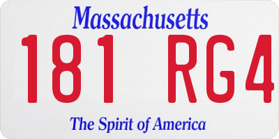 MA license plate 181RG4