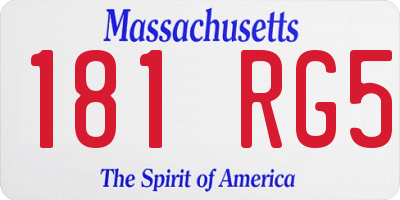 MA license plate 181RG5