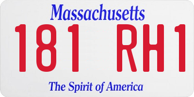MA license plate 181RH1