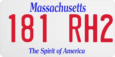 MA license plate 181RH2