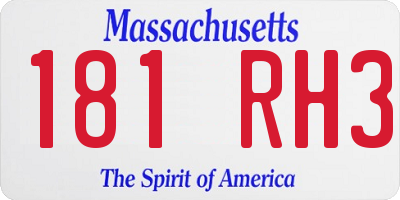 MA license plate 181RH3