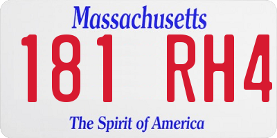 MA license plate 181RH4