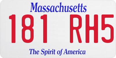 MA license plate 181RH5