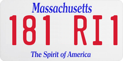 MA license plate 181RI1