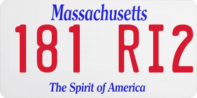 MA license plate 181RI2