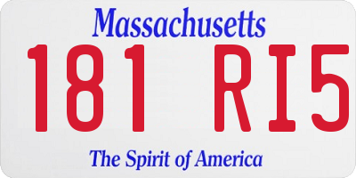 MA license plate 181RI5