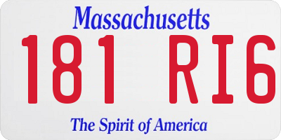 MA license plate 181RI6