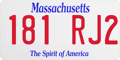 MA license plate 181RJ2