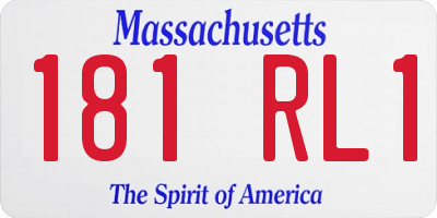 MA license plate 181RL1