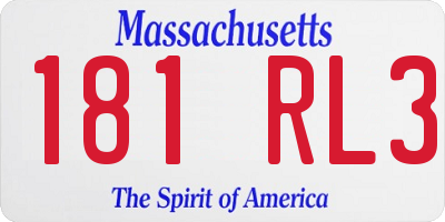 MA license plate 181RL3