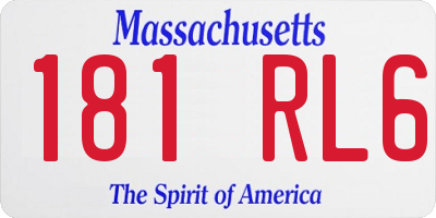 MA license plate 181RL6