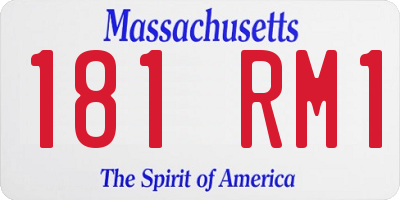 MA license plate 181RM1