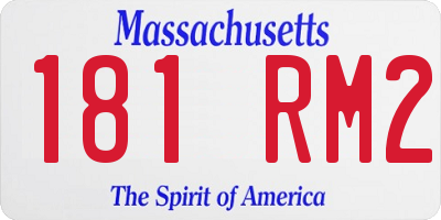 MA license plate 181RM2