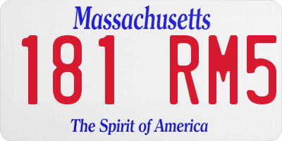 MA license plate 181RM5