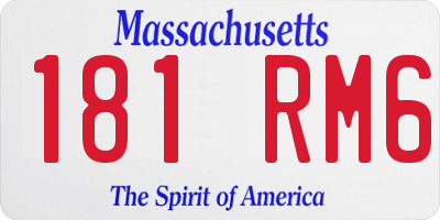 MA license plate 181RM6