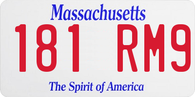 MA license plate 181RM9