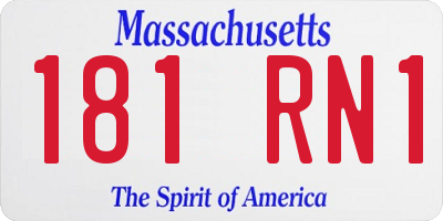 MA license plate 181RN1