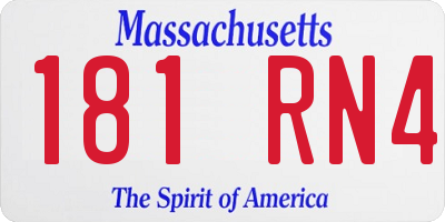 MA license plate 181RN4
