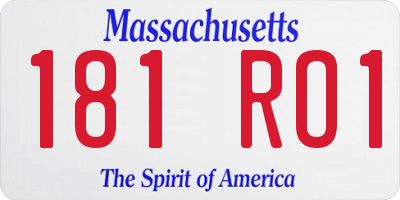 MA license plate 181RO1