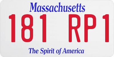 MA license plate 181RP1