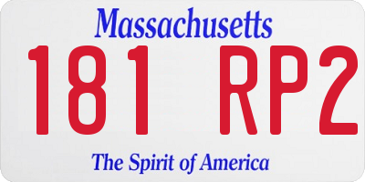 MA license plate 181RP2