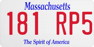 MA license plate 181RP5
