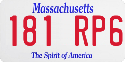 MA license plate 181RP6