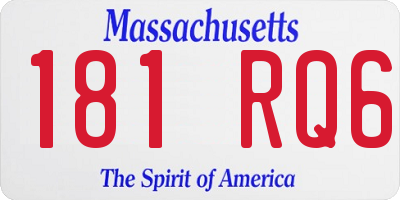 MA license plate 181RQ6