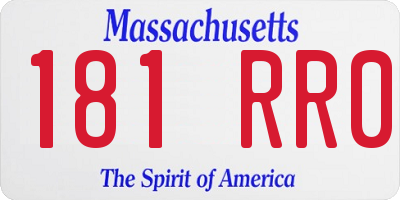 MA license plate 181RR0