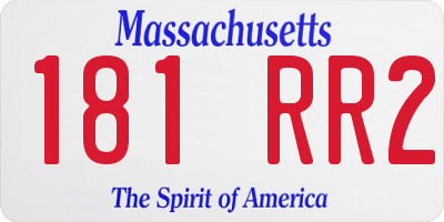 MA license plate 181RR2