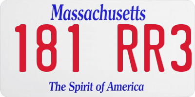 MA license plate 181RR3