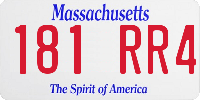 MA license plate 181RR4