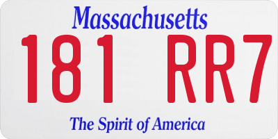 MA license plate 181RR7