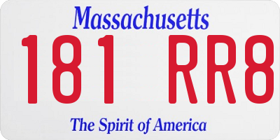 MA license plate 181RR8