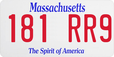 MA license plate 181RR9