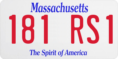 MA license plate 181RS1