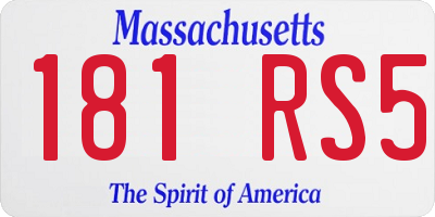 MA license plate 181RS5